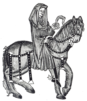 Illustration from Geoffrey Chaucer's 'The Wife of Bath's Tale', from the Canterbury Tales