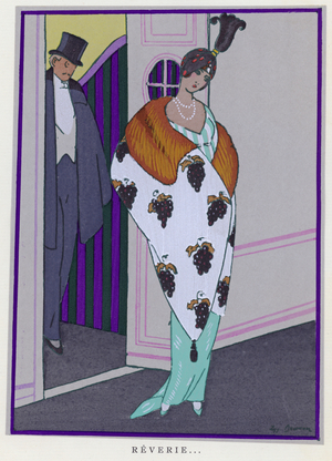 Women's fashion from the 1910s. (colour litho)