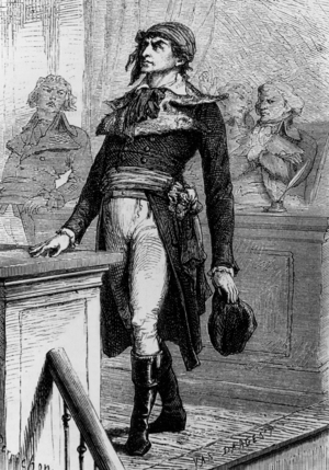 Jean Paul Marat (1743-1793) French politician during French Revolution also physician, journalist (paper "L'Ami du Peuple"), engraving