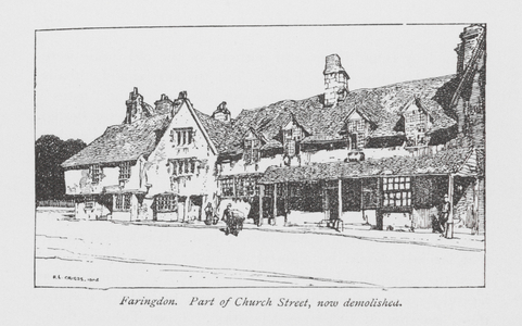 Faringdon, Part of Church Street, Now Demolished (litho)