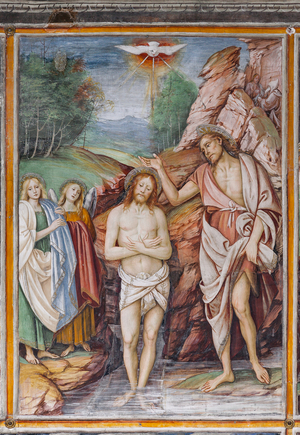 Detail of "The Baptism of Jesus", from "The life and the Passion of Christ", 1513 (fresco)