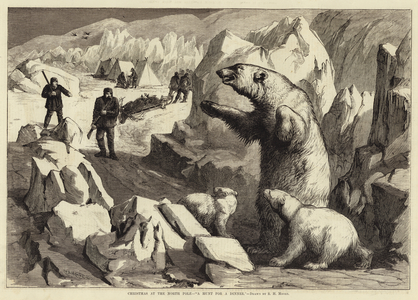Christmas at the North Pole, A Hunt for a Dinner (engraving)