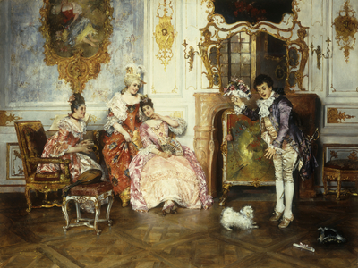 The Interrupted Proposal, 1889 (oil on canvas)