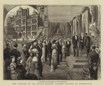 The Opening of Sir Josiah Mason's Science College at Birmingham (engraving)
