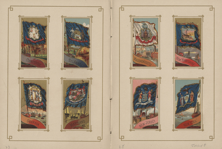 Flags of All Nations and the United States of America - Pages 27 & 28, 1887 (colour litho)