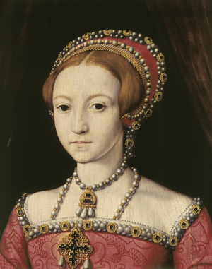 Elizabeth I when Princess, at the age of about 13, c.1546 (oil on panel) (see also 399113)