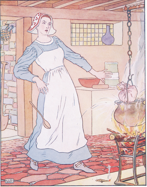 Tom was stirred up in the pudding and tied up in a cloth (colour litho)