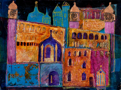 Arabian Nights, 2012 (acrylic & collage on paper)