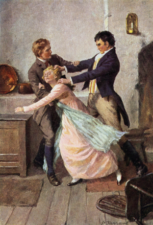 Illustration for Wuthering Heights by Emily Bronte (colour litho)