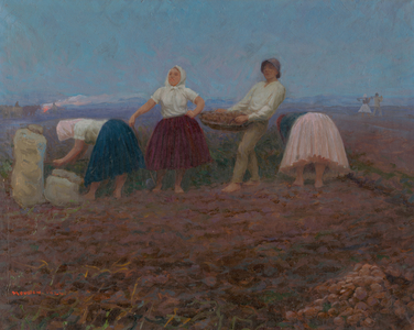 Picking Potatoes, 1924 (oil on canvas)
