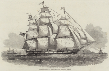 The New Australian Emigrant Packet-Ship "Ben Nevis" (engraving)