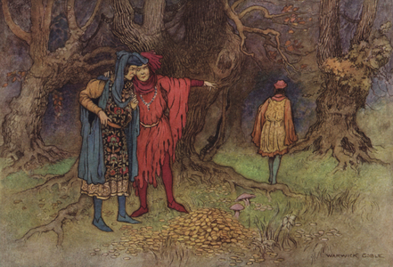 Geoffrey Chaucer, The Pardoner's Tale (colour litho)