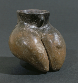 Vessel in the form of the lower part of a female body (terracotta)