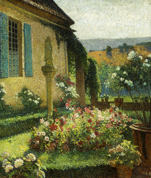 The Artist's Garden; le Jardin de l'Artiste, (oil on canvas)