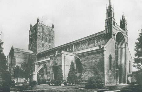 Tewkesbury Abbey (b/w photo)