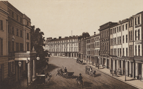 The Parade from Regent Hotel, Leamington (litho)