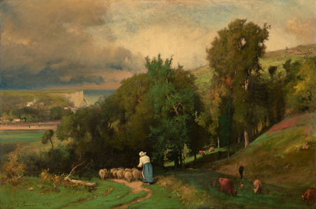 Hillside at Étretat, 1876 (oil on canvas)