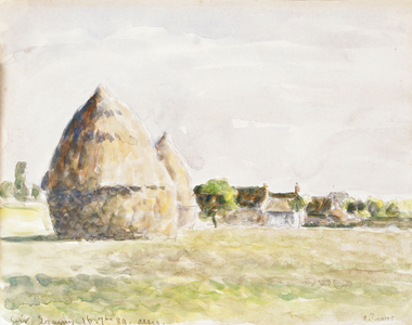 Haystack, Eragny Evening; La Meule de Foin, Soir Eragny, 1889 (watercolour on paper)