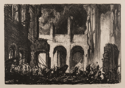 Church of St Martin's, Ypres, from The Ruins of War, 1919 (litho)