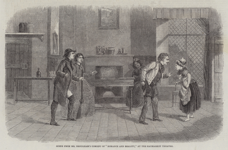 Scene from Mr Brougham's Comedy of "Romance and Reality," at the Haymarket Theatre (engraving)