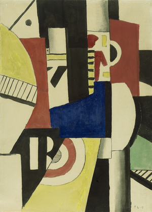 Study, 1919 (w/c & gouache, with brush & black ink, over incising on cream wove paper)