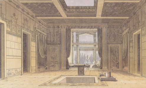 House of Sallust, Pompeii, Italy (colour litho)