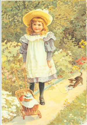 Children with Toys Magazine Plate, UK, 1880s