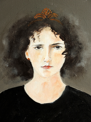 Close up of ballet dancer with curls (acrylic on canvas)