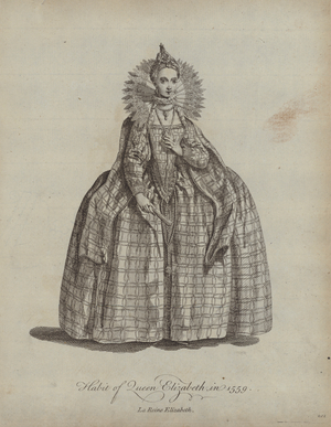 Habit of Queen Elizabeth in 1559 (engraving)