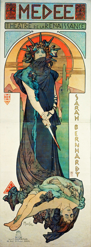 Medea, with Sarah Bernardt, 1898 (poster)