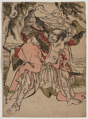 Omori Hikoshichi and the Demon, c.1790 (woodblock print)