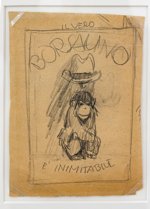 The real Borsalino, old branch, is inimitable, pencil sketch on paper for an advertising poster, 1921