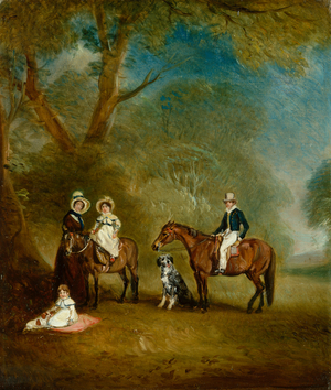 The Pares Family of Hopwell in a Wooded Landscape (oil on canvas)