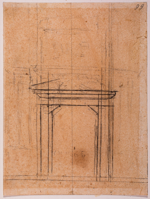 Sketches of a Porta Pia portal, 16th century (drawing)