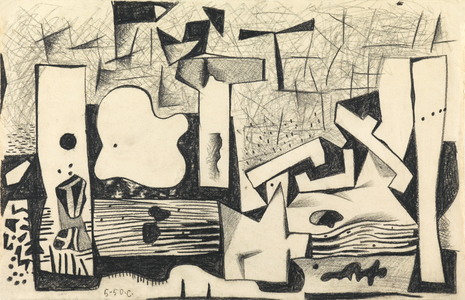 Composition, 1950 (charcoal on paper)