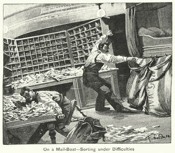 On a Mail-Boat, Sorting under Difficulties (engraving)