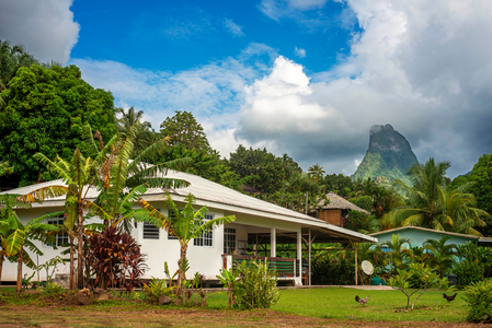 Local house in Moorea, French Polynesia, Society Islands, South Pacific, Cook's Bay, 2020 (photo)