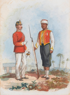 Infantry, West India Regiment, 1876 (watercolour over pencil)