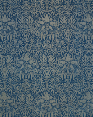 Crown imperial curtain [blue], c.1900 (woven wool & mohair)