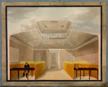Presentation drawings of Thellusson, Nephew & Co.'s counting house (house No. 2), May 1810 (w/c on paper)