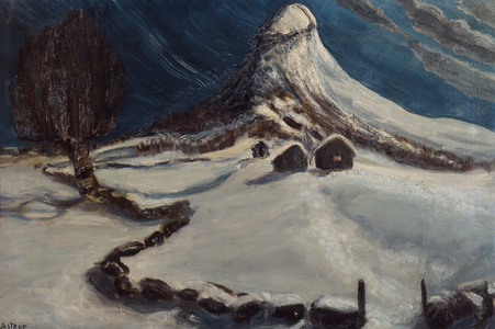 Winter night at fjellstølen