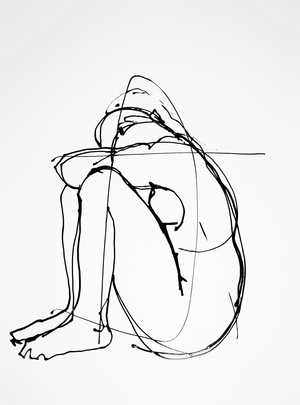 Seated Figure, Knees Up, 2007 (acrylic on paper)