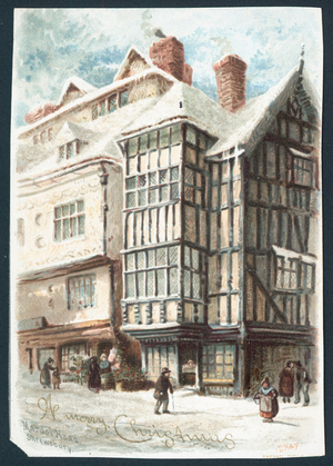 A Merry Christmas - Christmas greetings card (chromolitho)