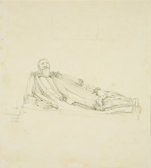 Effigy of Alderman Whitson (removed to Crypt of St Nicholas' Church) (pencil & watercolour on paper)