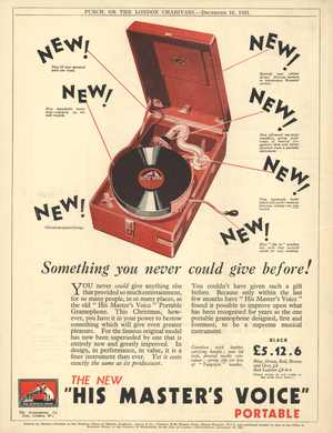 HMV His Masters Voice Magazine, advert, UK, 1930s