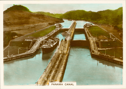 Photocard, 1930s: Panama Canal (coloured photo)
