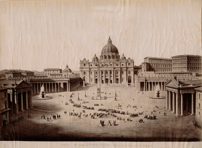 Rome St. Peter's, Pontiff in carriage with coronet, Rome, Italy, 19th century (photo)