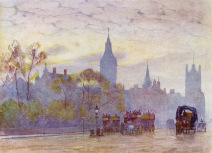 Morning in Whitehall (colour litho)