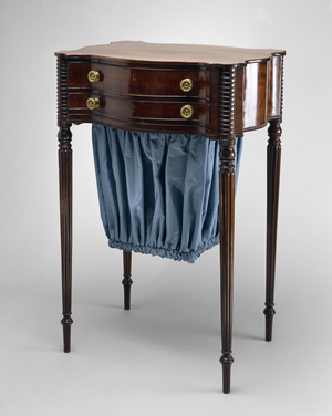 Work Table, 1800-1820 (mahogany and mahogany veneer; eastern white pine, mahogany, and hard maple)
