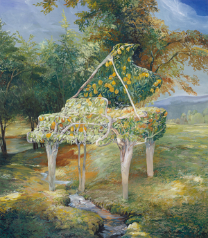 Pear Tree Piano (gouache)